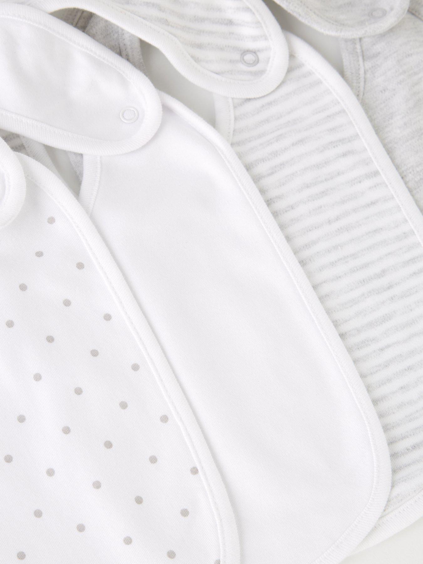 Image 3 of 3 of The Very Collection Baby Unisex 4 Pack Spot Bibs (0-3 months - 18-24 months) - Grey/White