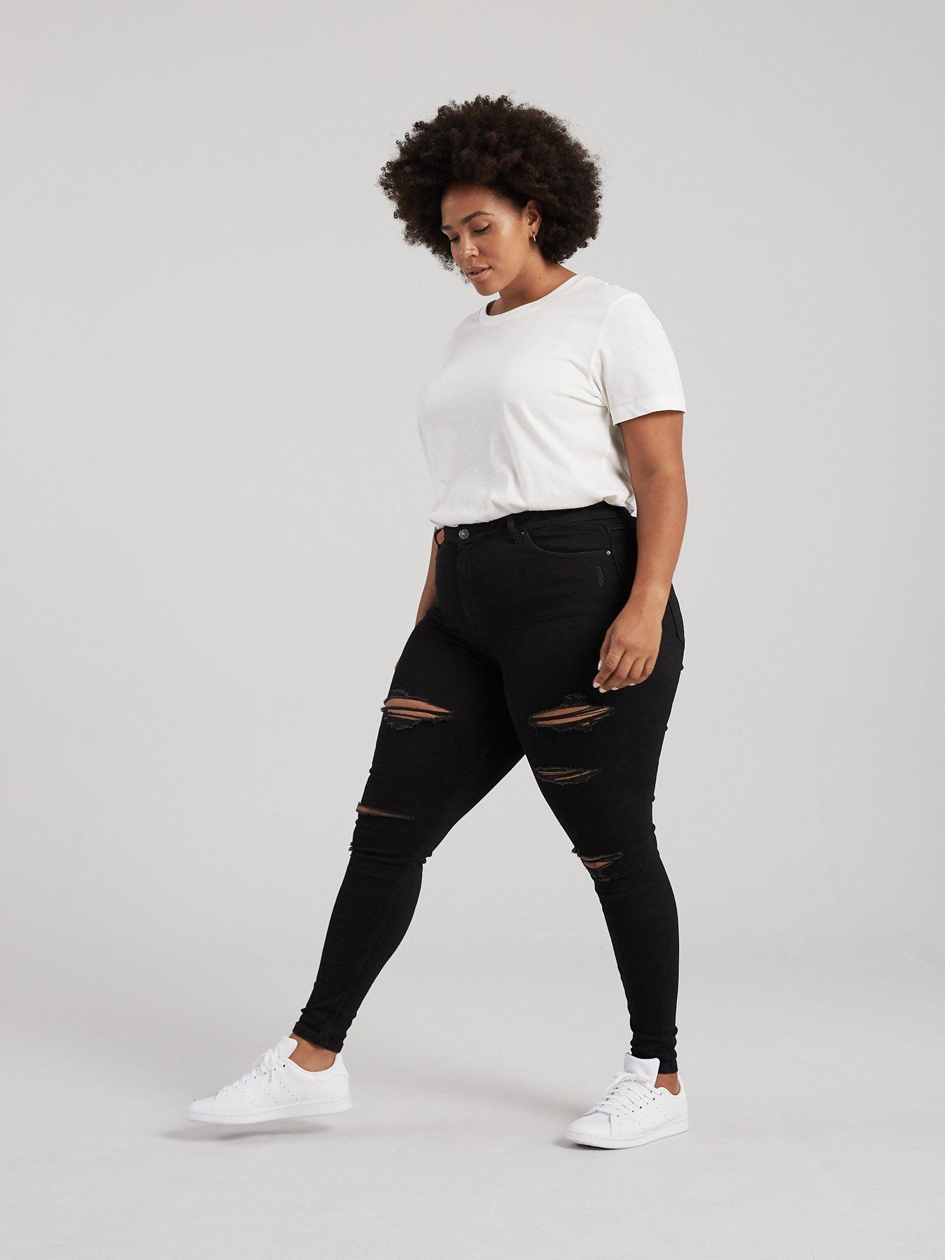  image of v-by-very-short-ella-high-waist-skinny-jean-black
