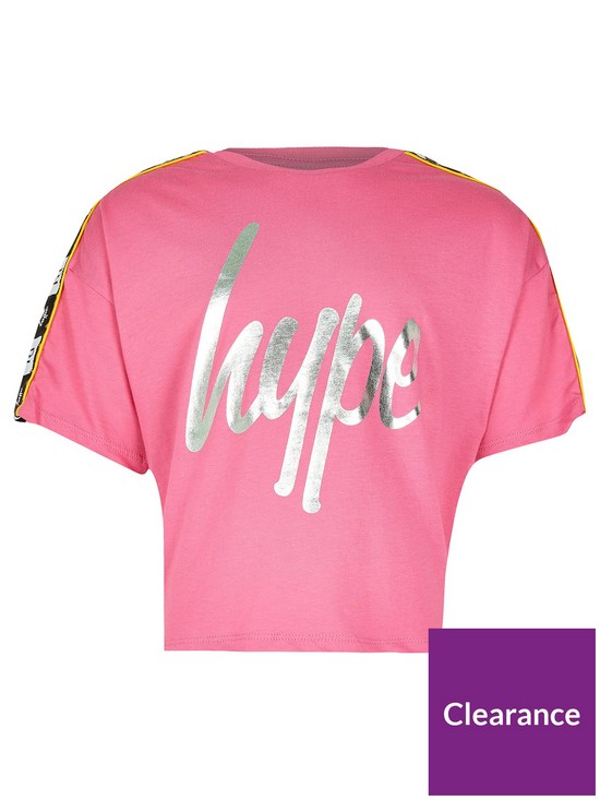 front image of river-island-girls-ri-x-hype-taped-crop-topnbsp-nbsppink
