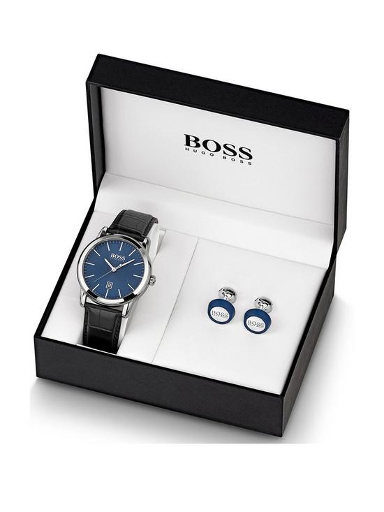 front image of boss-blue-mensnbspwatch-amp-cufflink-gift-set