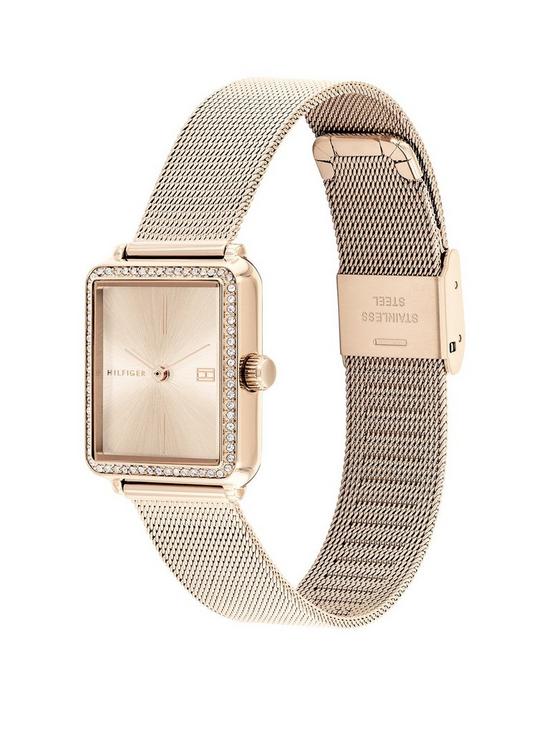 stillFront image of tommy-hilfiger-tea-rose-tone-square-dial-watch