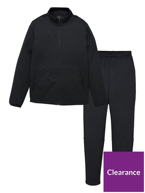front image of nike-junior-academy-21-dri-fit-tracksuit-black