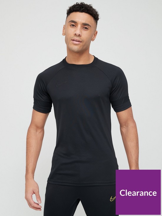 front image of nike-mens-academy-21-dry-t-shirt-black