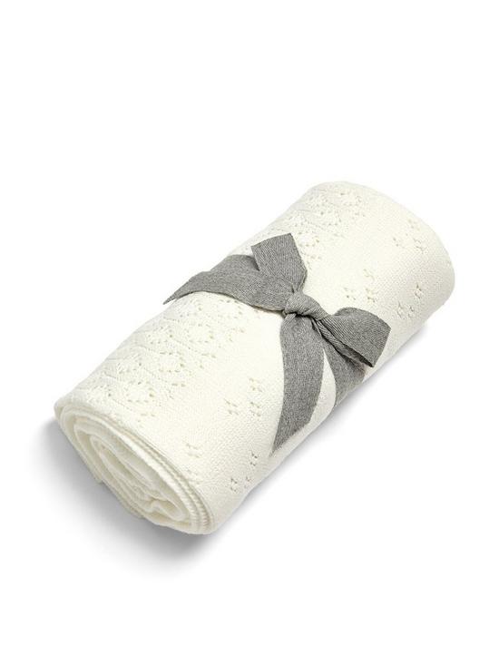 stillFront image of mamas-papas-knitted-blanket-pointelle-occasion-cream