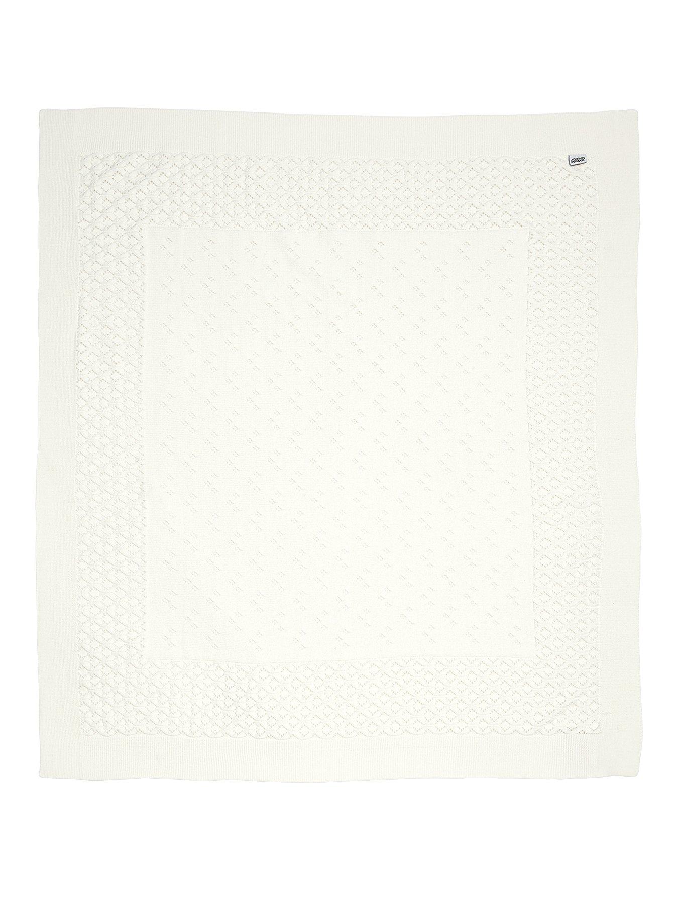 Image 2 of 2 of Mamas & Papas Knitted Blanket - Pointelle Occasion - Cream