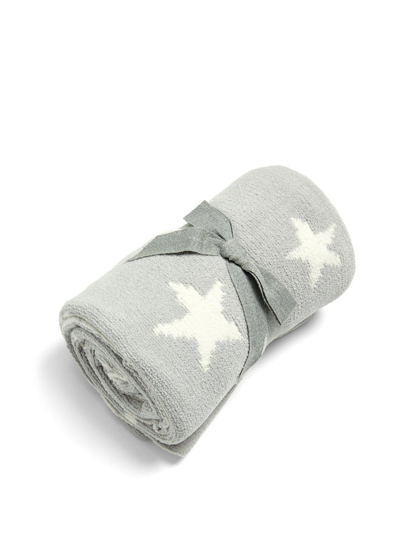 mamas-papas-chenille-blanket-grey-star