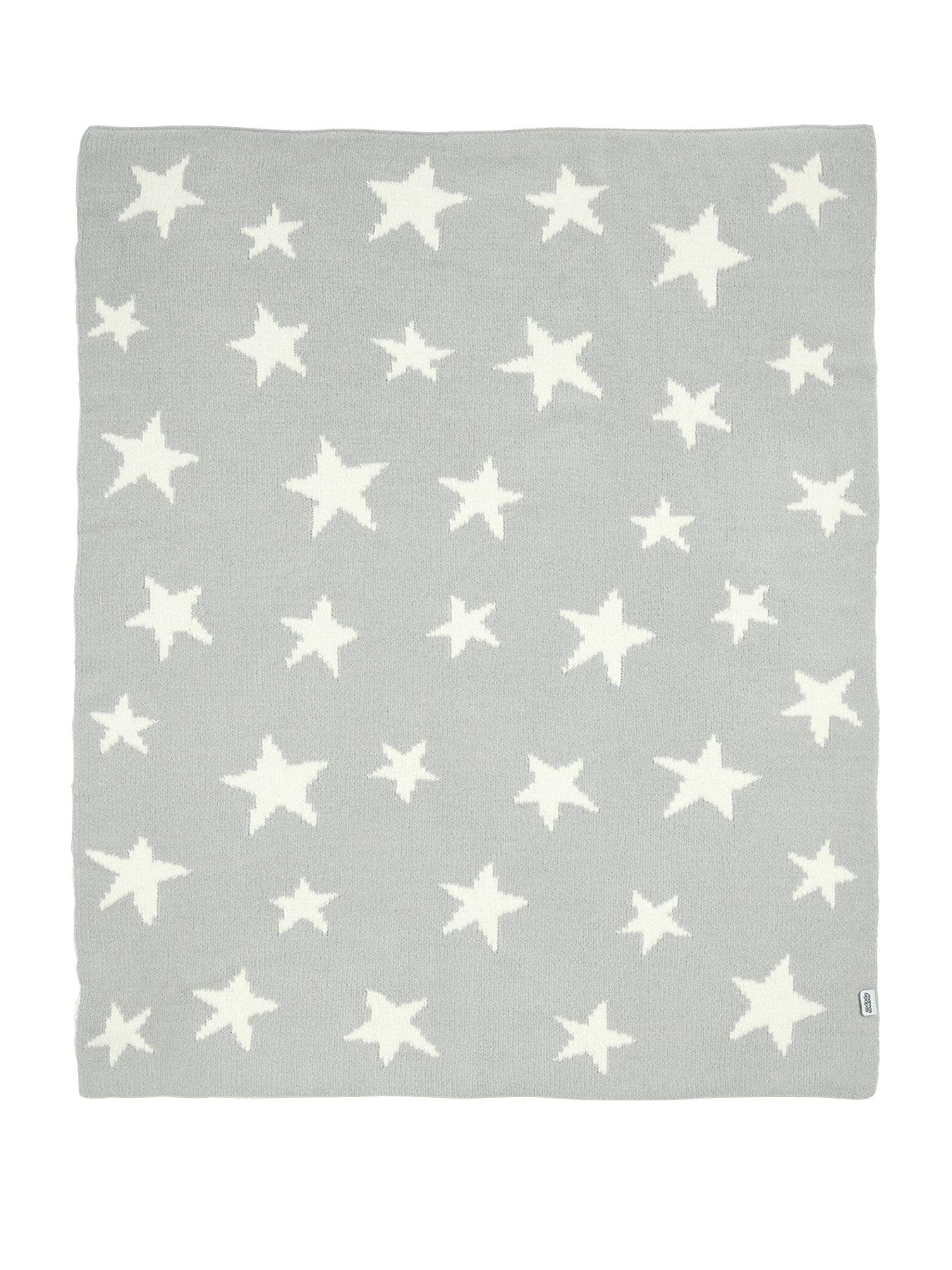  image of mamas-papas-chenille-blanket-grey-star