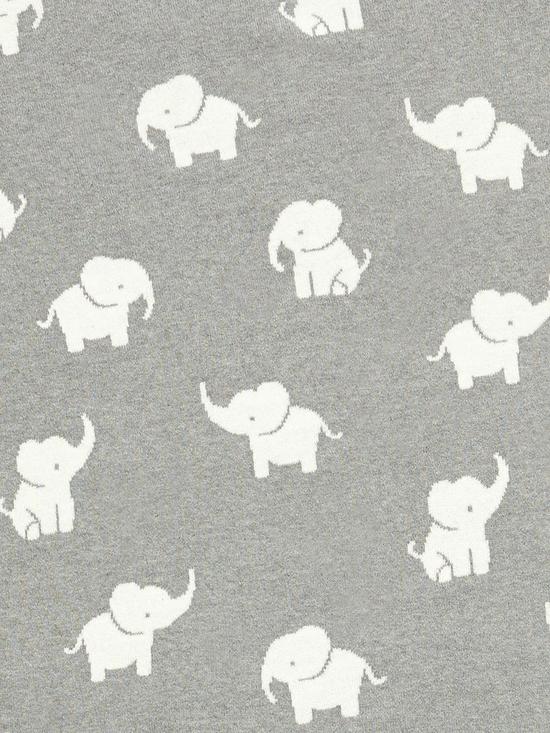 stillFront image of mamas-papas-knitted-blanket-welcome-to-the-world-elephant-grey-elephant