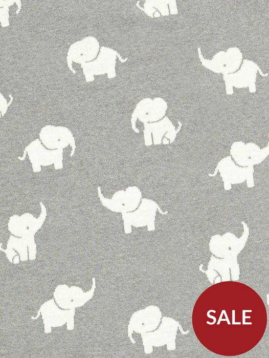 stillFront image of mamas-papas-knitted-blanket-welcome-to-the-world-elephant-grey-elephant