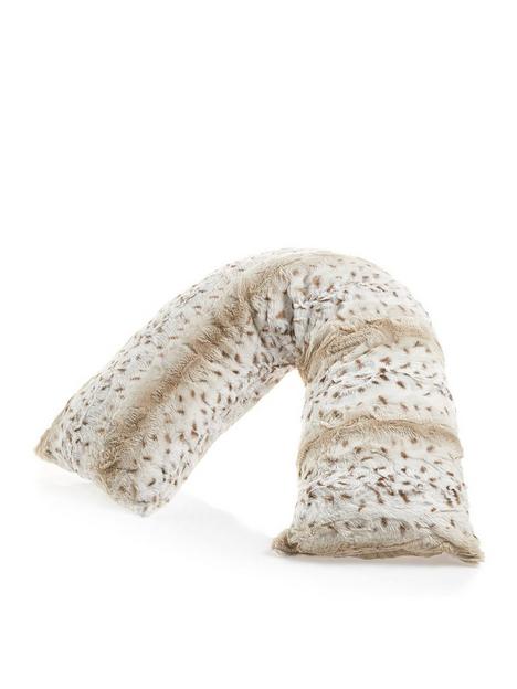 downland-everyday-snow-leopard-printnbspv-shaped-faux-fur-pillow