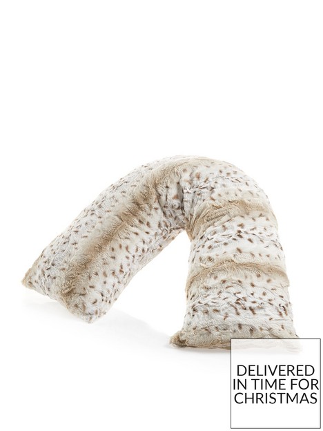 very-home-everyday-snow-leopard-printnbspv-shaped-faux-fur-pillow