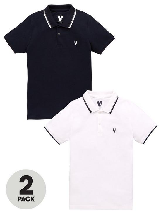 front image of v-by-very-boys-2-pack-polo-topnbsp--navywhite
