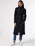  image of dorothy-perkins-glossy-funnel-collar-belted-coat--nbspnavy