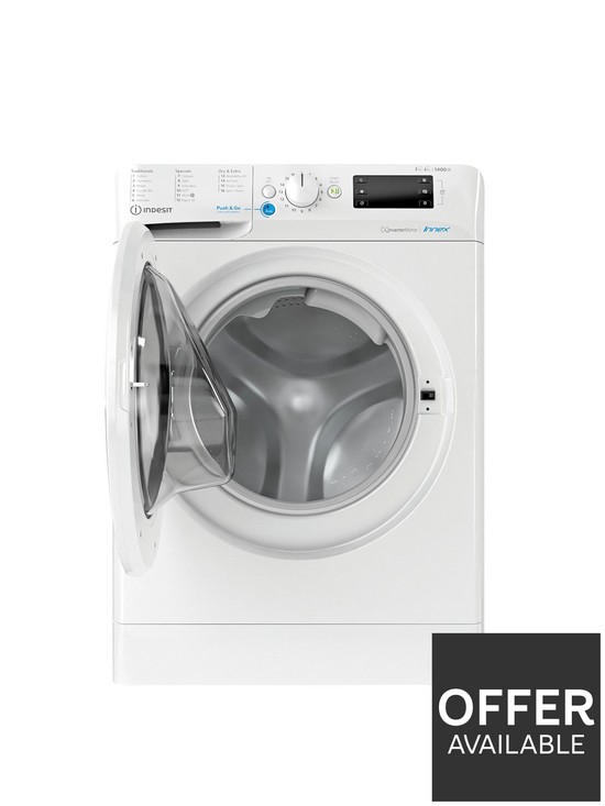 stillFront image of indesit-bde861483xwukn-8kg-wash-6kg-dry-1400-spin-washer-dryer-white