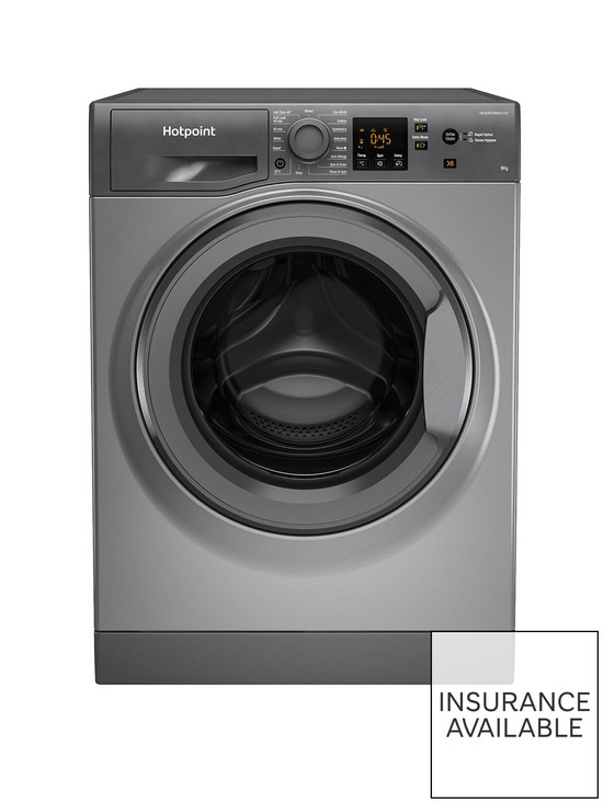 front image of hotpoint-nswm863cggukn-8kg-load-1600-spin-washing-machine-graphite