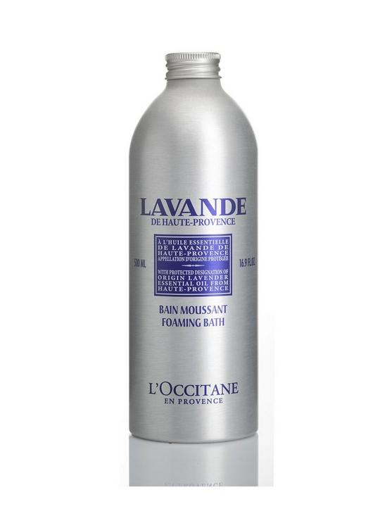 front image of loccitane-lavender-foaming-bath-500ml