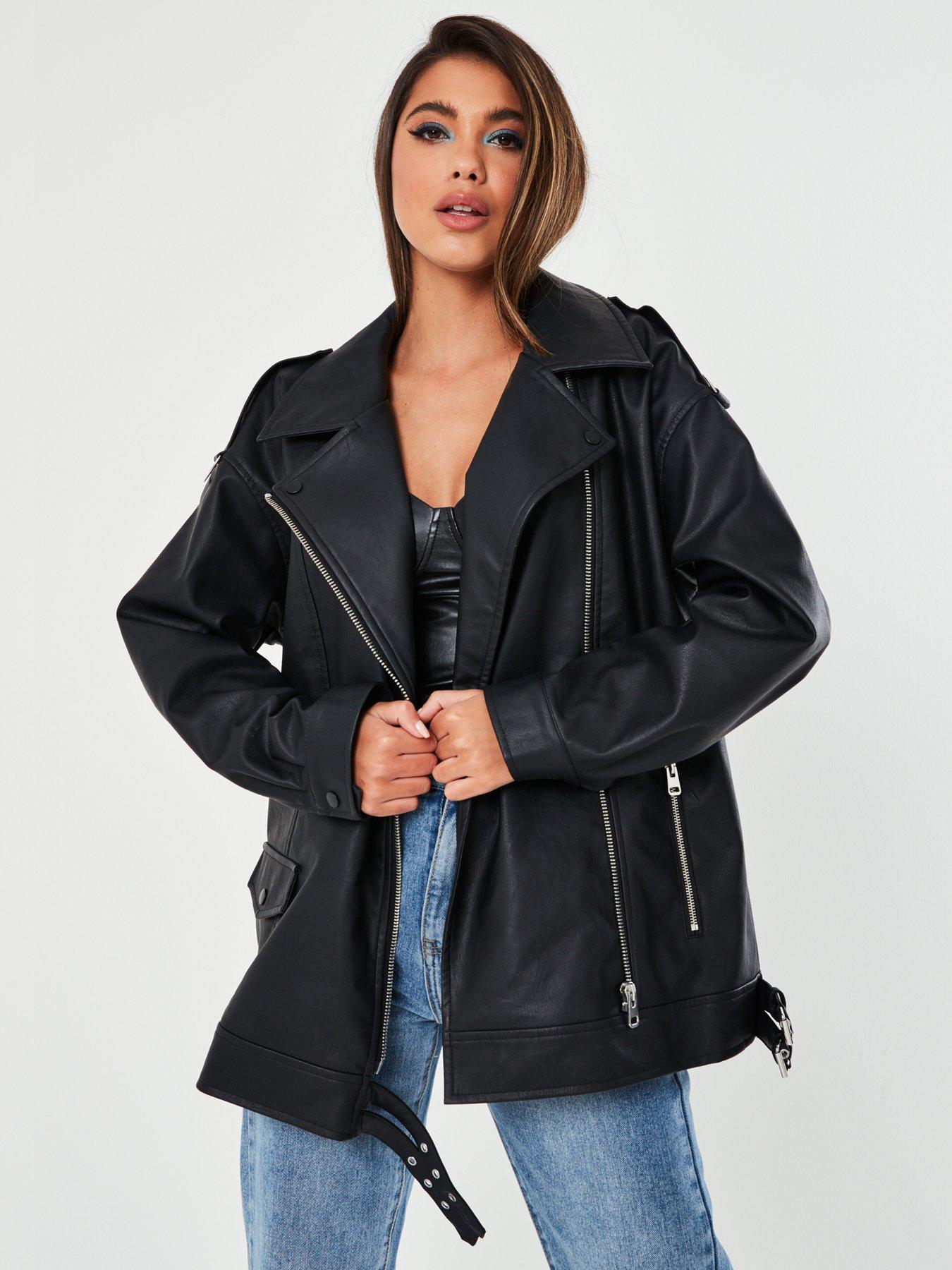 womens longline biker jacket
