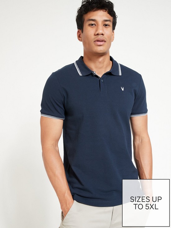 stillFront image of everyday-2-packnbsptipped-pique-polo-navygrey