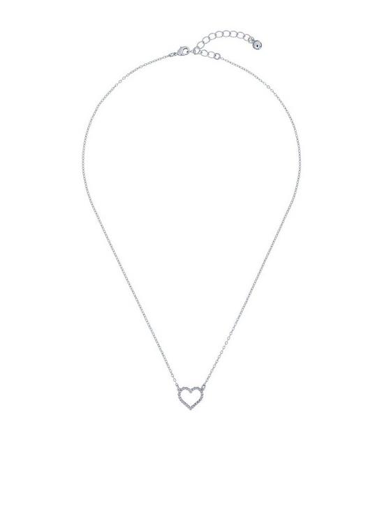 front image of ted-baker-lendra-crystal-heart-pendant-silver
