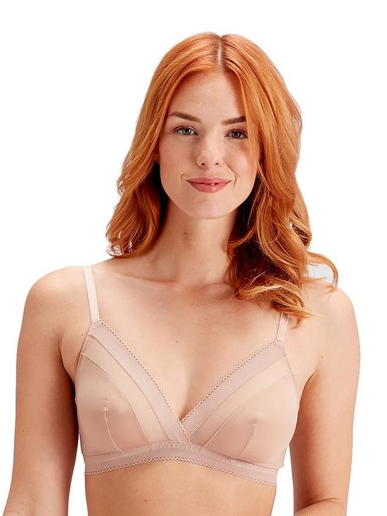 front image of pretty-polly-triangle-bra-nude