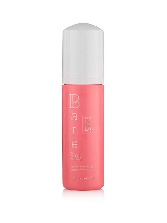 front image of bare-by-vogue-williams-bare-by-vogue-self-tan-foam-dark-150ml