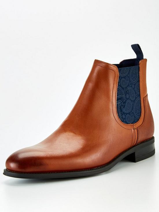 front image of ted-baker-travic-leather-chelsea-boots-tannbsp