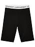  image of v-by-very-girls-2-pack-printed-waistband-active-cycling-shorts-blackgrey