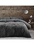  image of catherine-lansfield-cuddly-faux-furnbspduvet-cover-set-charcoal