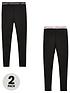  image of v-by-very-girls-2-pack-printed-waistband-active-leggings-co-ord-black