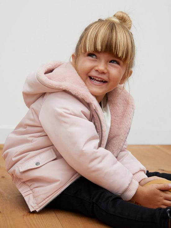 stillFront image of mango-baby-girls-hooded-jacket-light-pink
