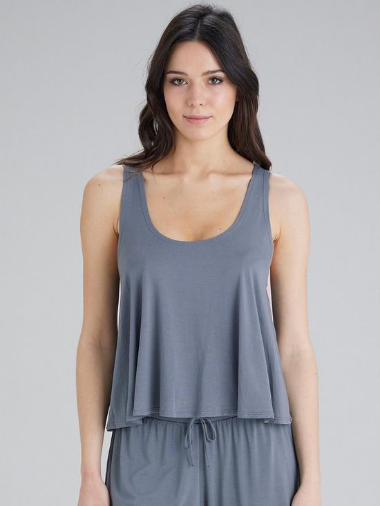 front image of pretty-polly-lounge-vest-grey