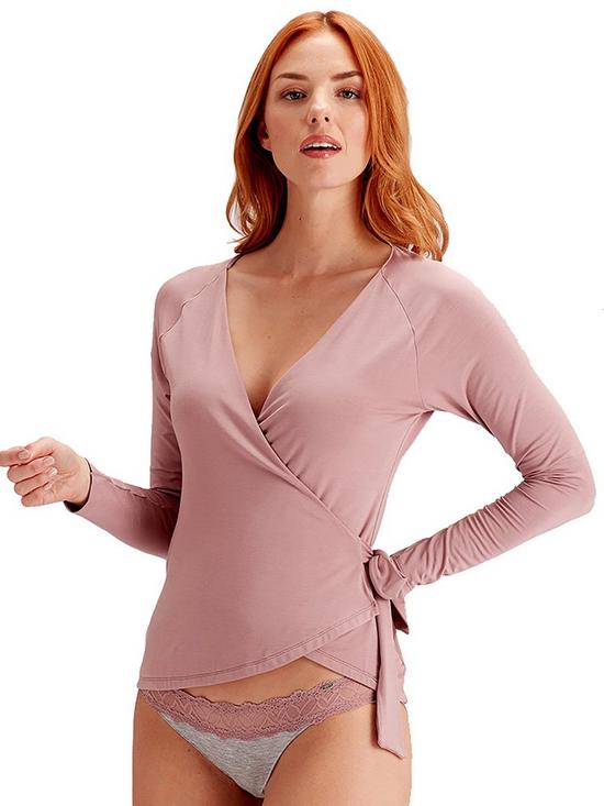 back image of pretty-polly-loungenbspwrap-top-sugar-plum