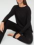  image of v-by-very-value-long-sleeve-t-shirt-amp-trouser-lounge-pyjamasnbsp--black