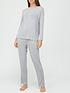  image of v-by-very-value-long-sleeve-t-shirt-amp-trouser-lounge-pyjamasnbsp--grey