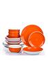  image of waterside-orange-flame-spin-wash-16-piece-dinner-set