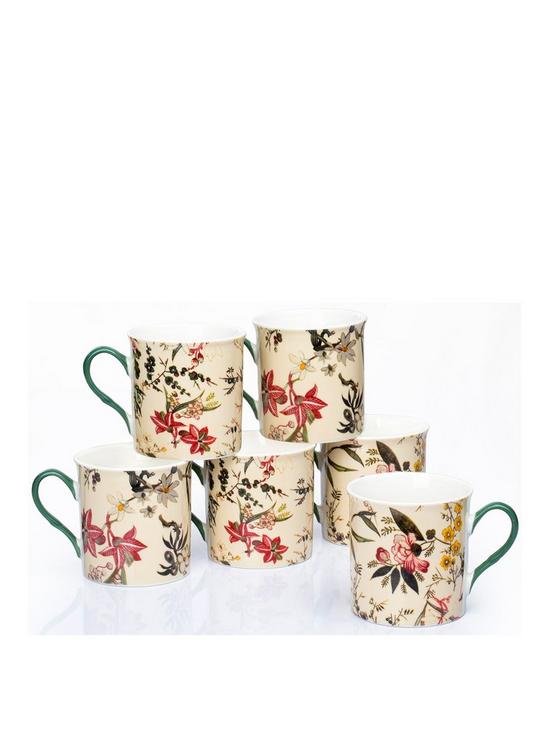front image of waterside-set-of-6-botanical-mugs