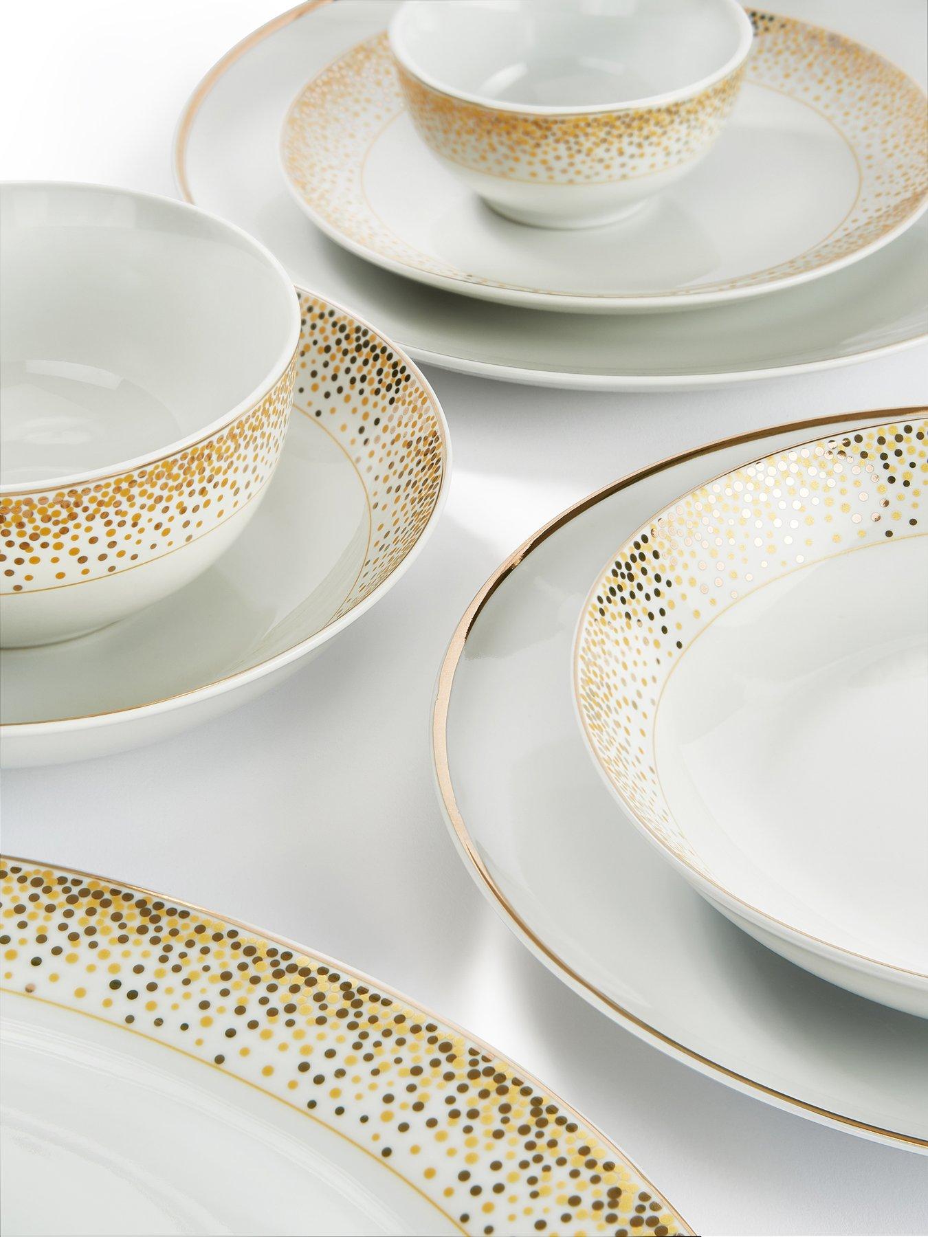 Image 2 of 3 of WATERSIDE 50-Piece Gold Sparkle Dinner Set
