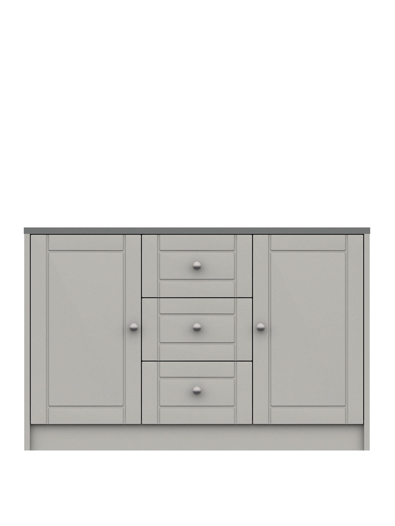 Image 2 of 5 of One Call Alderley Large Ready Assembled 2 Door, 3 Drawer&nbsp;Sideboard - Grey