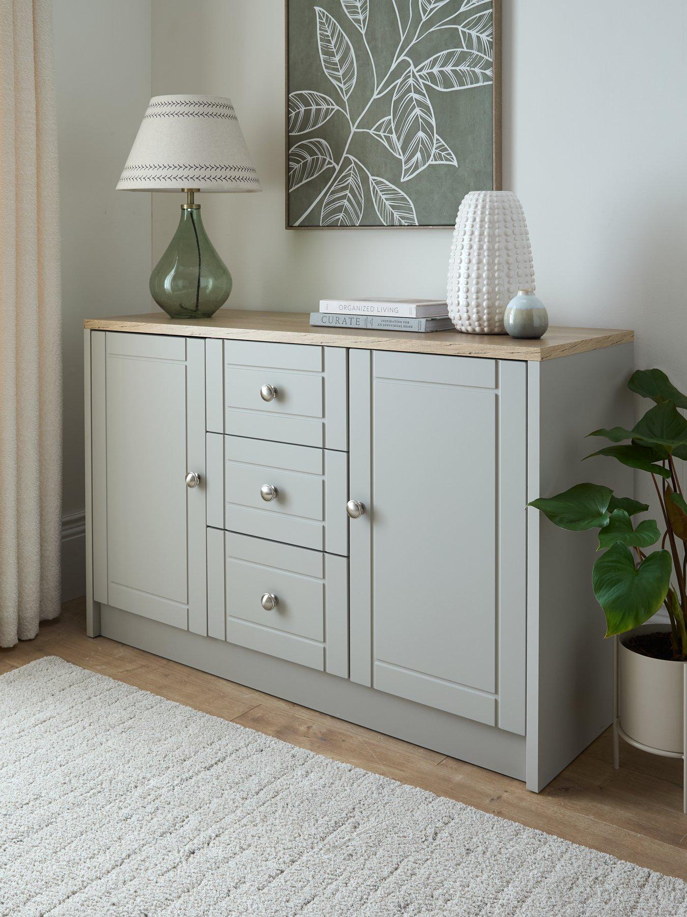 Image 1 of 5 of One Call Alderley&nbsp;Large Ready Assembled Sideboard - Rustic&nbsp;Oak/Taupe