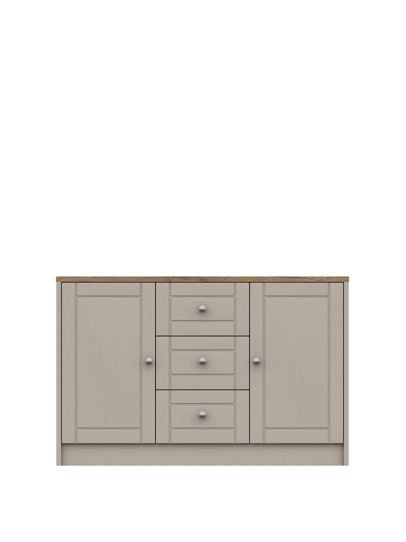 Image 1 of 4 of One Call Alderley&nbsp;Large Ready Assembled Sideboard - Rustic&nbsp;Oak/Taupe