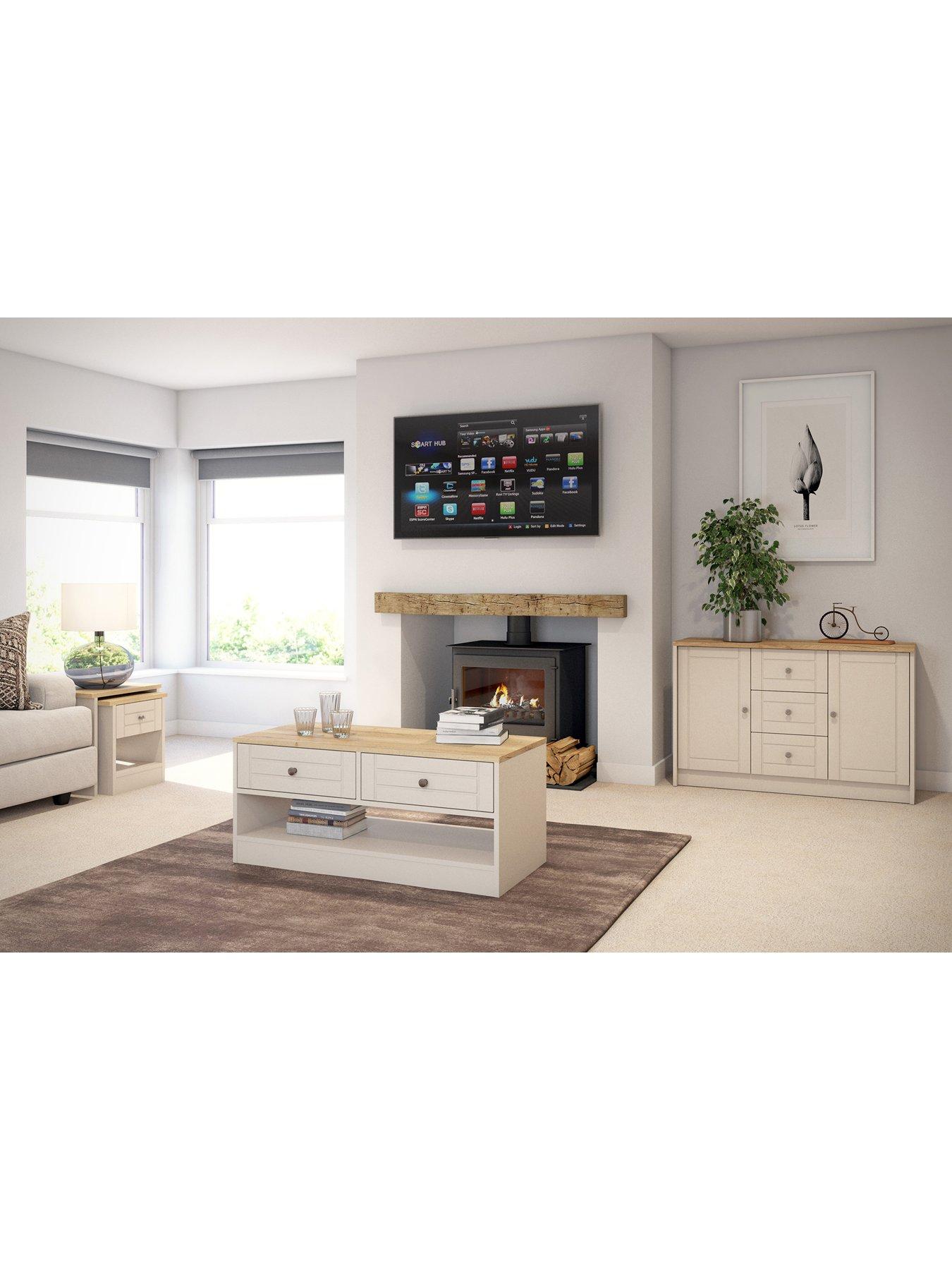 Image 2 of 4 of One Call Alderley&nbsp;Large Ready Assembled Sideboard - Rustic&nbsp;Oak/Taupe