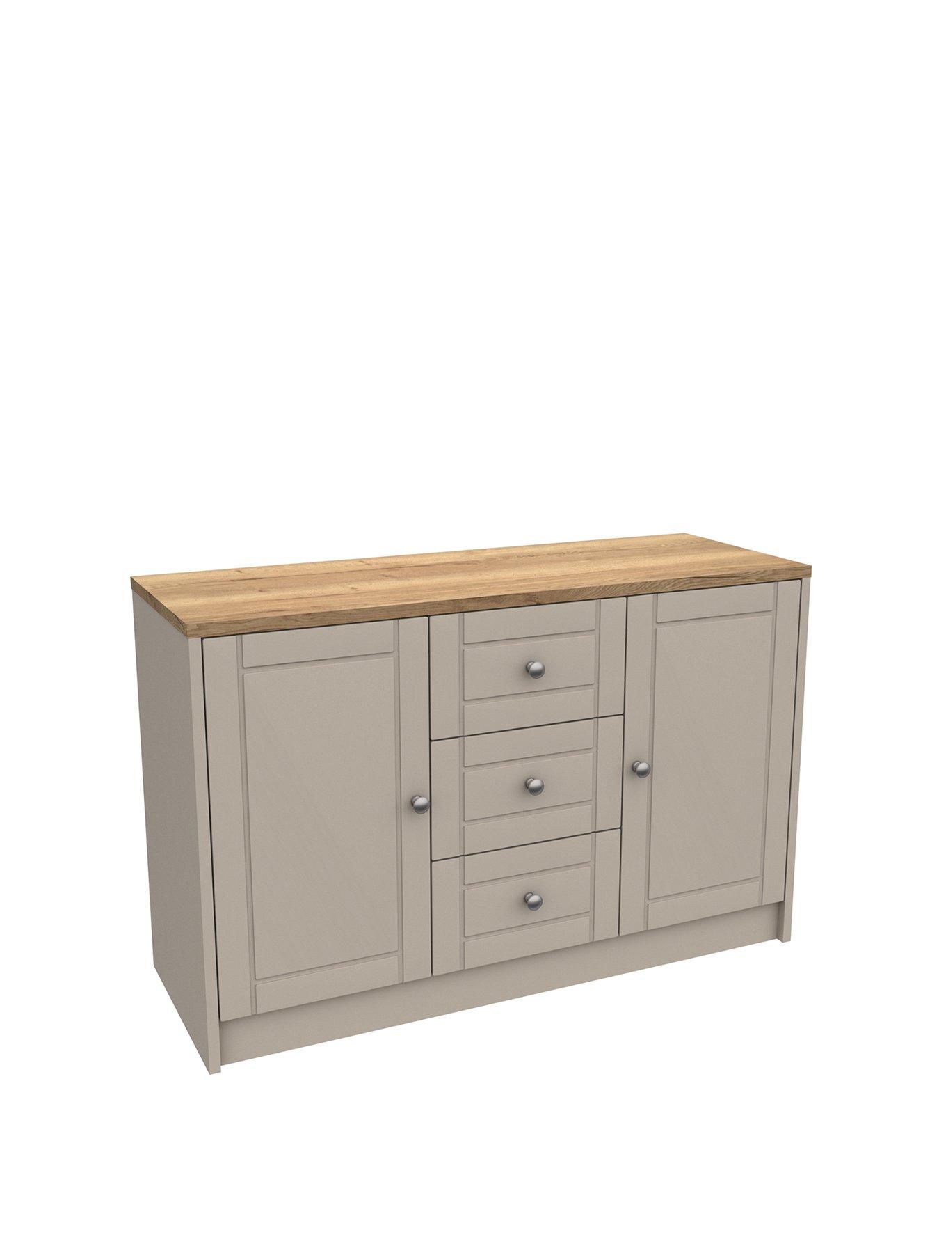 Image 3 of 4 of One Call Alderley&nbsp;Large Ready Assembled Sideboard - Rustic&nbsp;Oak/Taupe