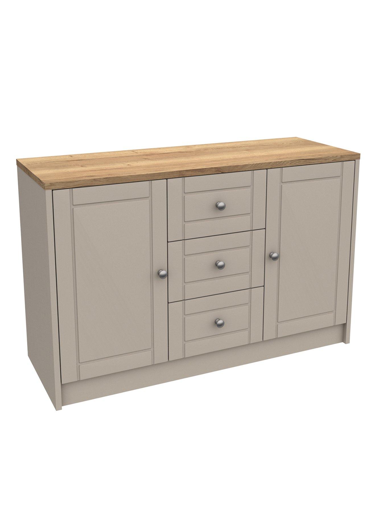 Image 3 of 5 of One Call Alderley&nbsp;Large Ready Assembled Sideboard - Rustic&nbsp;Oak/Taupe