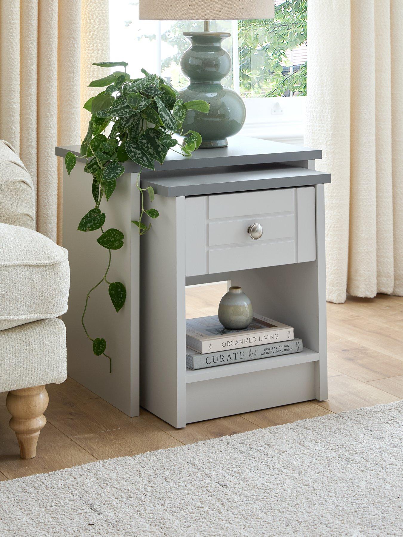 One Call Alderley Ready Assembled Nest of Tables - Grey