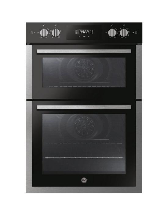 front image of hoover-h-oven-300nbspho9dc3ub308bi-90cm-built-under-double-oven--nbspblack-amp-stainless-steel