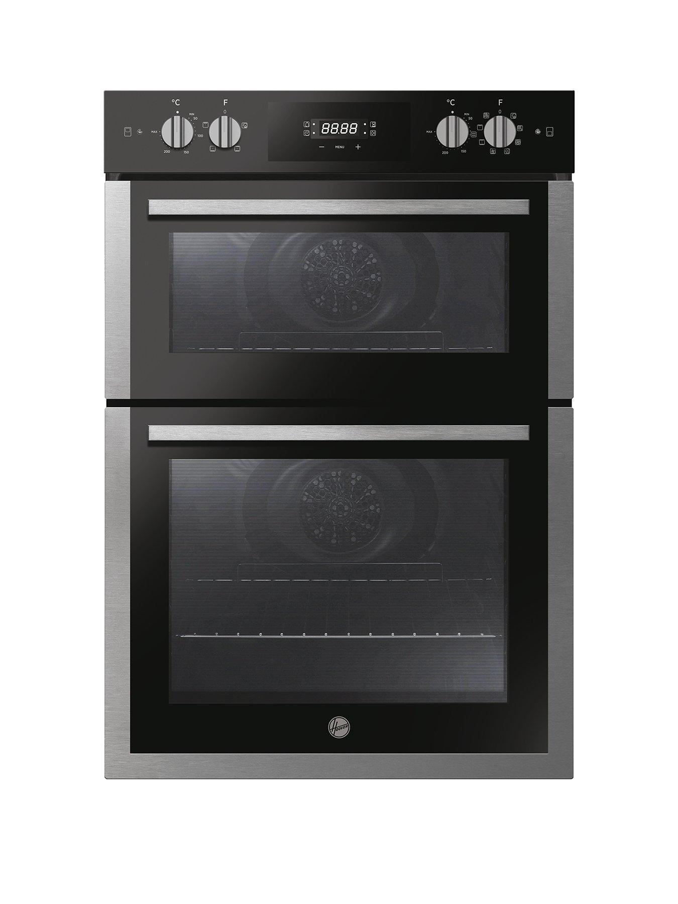 undefined H-OVEN 300 HO9DC3UB308BI 90cm Built Under Double Oven - Black  &  Stainless Steel