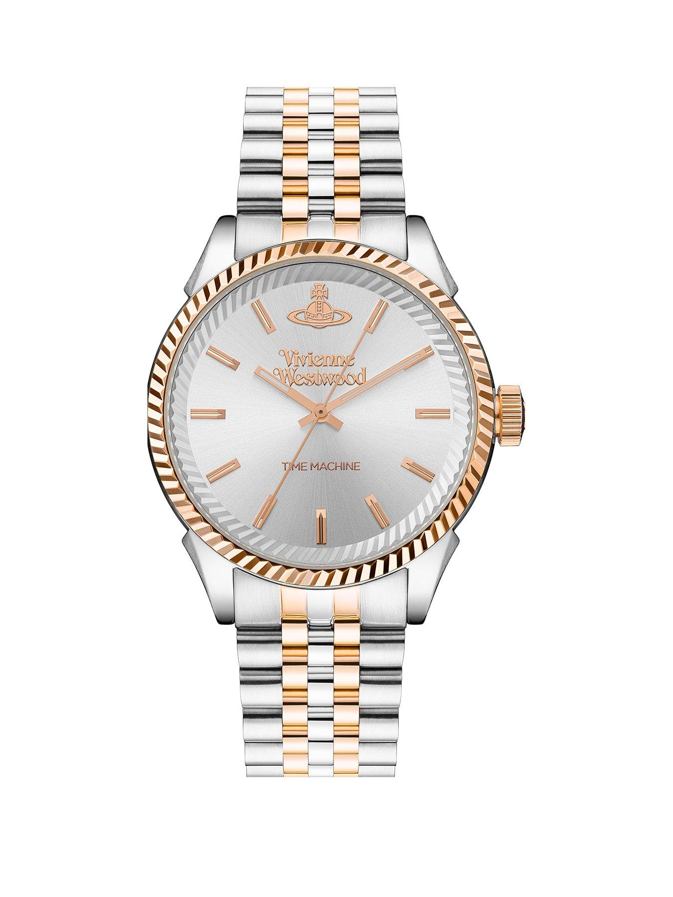 Vivienne Westwood Men's Seymour Silver Sunray and Rose Gold Detail
