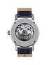  image of ingersoll-the-jazz-silver-skeleton-moonphase-automatic-dial-blue-leather-strap-watch