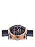  image of ingersoll-the-michigan-blue-and-rose-gold-detail-automatic-dial-blue-leather-strap-watch