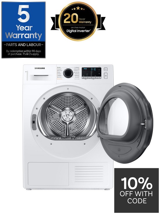 stillFront image of samsung-series-5-dv80ta020aeeu-with-optimaldrytrade-8kg-heat-pump-tumble-dryer-a-rated-white